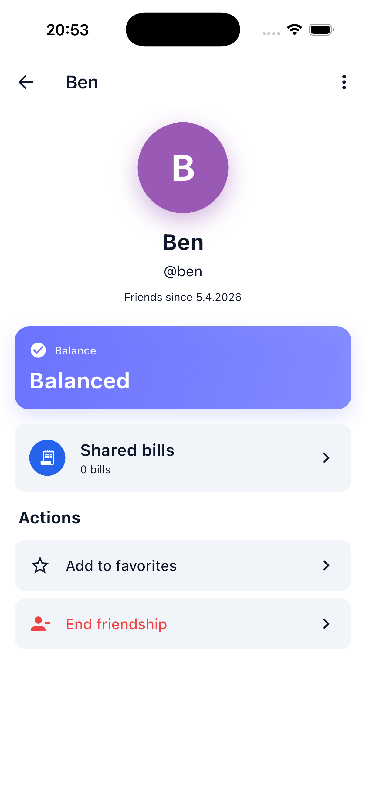 Friend Detail Page